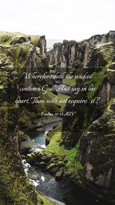 Picture 03 - Psalms 10:13 ASV Mobile Phone Wallpaper - Wherefore doth the wicked contemn God, And say in - Mobile Bible Verse Wallpaper