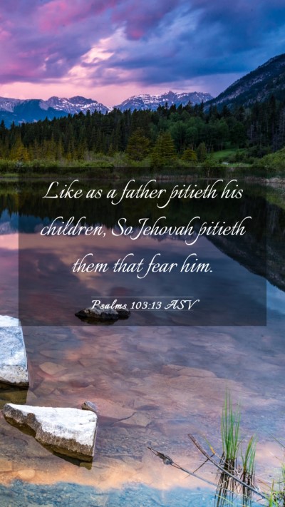 Picture 03 - Psalms 103:13 ASV Mobile Phone Wallpaper - Like as a father pitieth his children, So Jehovah - Mobile Bible Verse Wallpaper