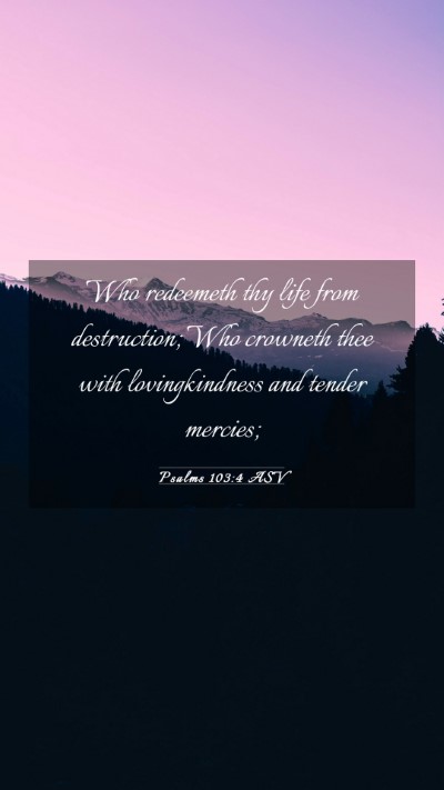 Picture 03 - Psalms 103:4 ASV Mobile Phone Wallpaper - Who redeemeth thy life from destruction; Who - Mobile Bible Verse Wallpaper