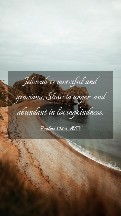 Picture 03 - Psalms 103:8 ASV Mobile Phone Wallpaper - Jehovah is merciful and gracious, Slow to anger, - Mobile Bible Verse Wallpaper