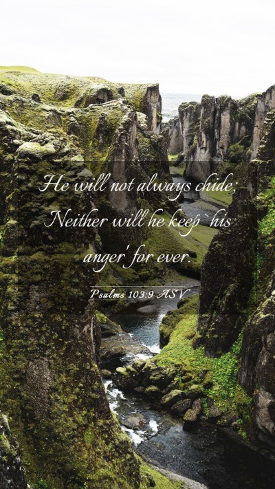 Picture 03 - Psalms 103:9 ASV Mobile Phone Wallpaper - He will not always chide; Neither will he keep - Mobile Bible Verse Wallpaper