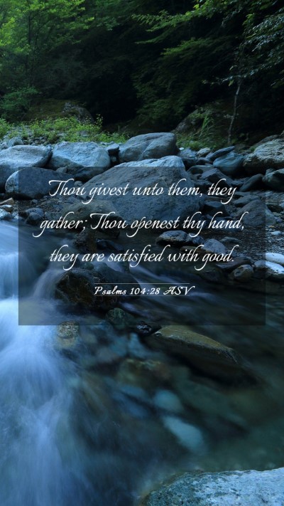 Picture 03 - Psalms 104:28 ASV Mobile Phone Wallpaper - Thou givest unto them, they gather; Thou openest - Mobile Bible Verse Wallpaper