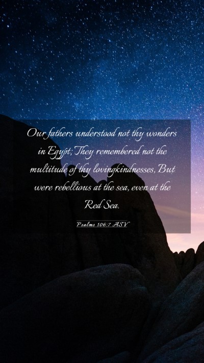Picture 03 - Psalms 106:7 ASV Mobile Phone Wallpaper - Our fathers understood not thy wonders in Egypt; - Mobile Bible Verse Wallpaper