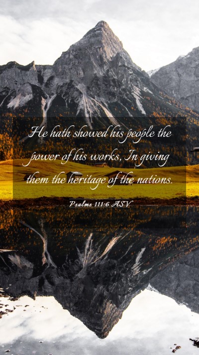 Picture 03 - Psalms 111:6 ASV Mobile Phone Wallpaper - He hath showed his people the power of his works, - Mobile Bible Verse Wallpaper