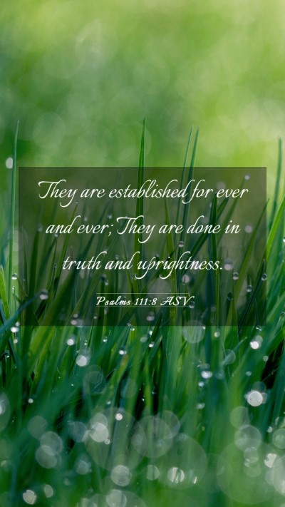 Picture 03 - Psalms 111:8 ASV Mobile Phone Wallpaper - They are established for ever and ever; They are - Mobile Bible Verse Wallpaper