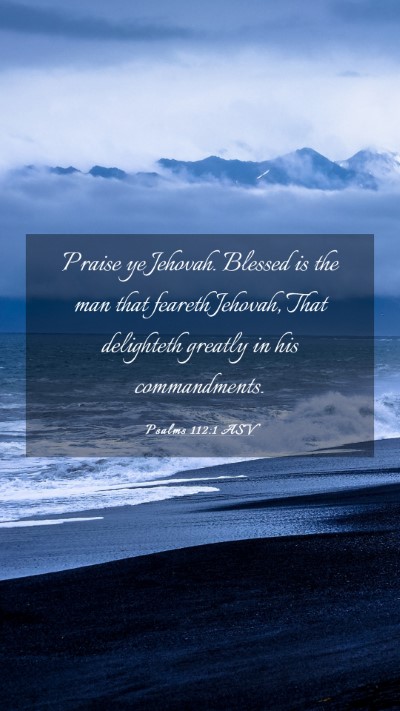 Picture 03 - Psalms 112:1 ASV Mobile Phone Wallpaper - Praise ye Jehovah. Blessed is the man that - Mobile Bible Verse Wallpaper