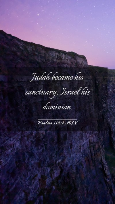 Picture 03 - Psalms 114:2 ASV Mobile Phone Wallpaper - Judah became his sanctuary, Israel his - Mobile Bible Verse Wallpaper