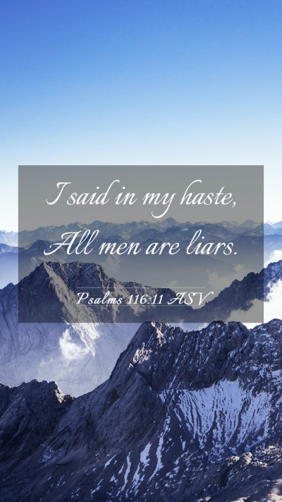 Picture 03 - Psalms 116:11 ASV Mobile Phone Wallpaper - I said in my haste, All men are - Mobile Bible Verse Wallpaper