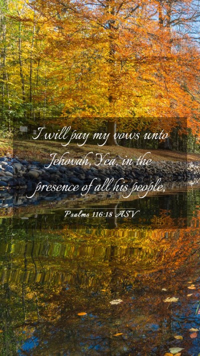 Picture 03 - Psalms 116:18 ASV Mobile Phone Wallpaper - I will pay my vows unto Jehovah, Yea, in the - Mobile Bible Verse Wallpaper