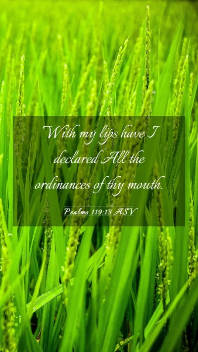 Picture 03 - Psalms 119:13 ASV Mobile Phone Wallpaper - With my lips have I declared All the ordinances - Mobile Bible Verse Wallpaper