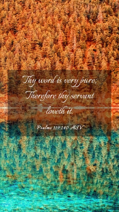 Picture 03 - Psalms 119:140 ASV Mobile Phone Wallpaper - Thy word is very pure; Therefore thy servant - Mobile Bible Verse Wallpaper