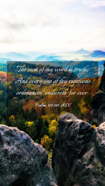 Picture 03 - Psalms 119:160 ASV Mobile Phone Wallpaper - The sum of thy word is truth; And every one of - Mobile Bible Verse Wallpaper