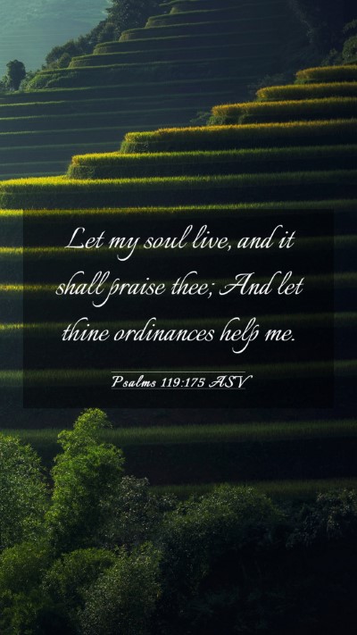 Picture 03 - Psalms 119:175 ASV Mobile Phone Wallpaper - Let my soul live, and it shall praise thee; And - Mobile Bible Verse Wallpaper