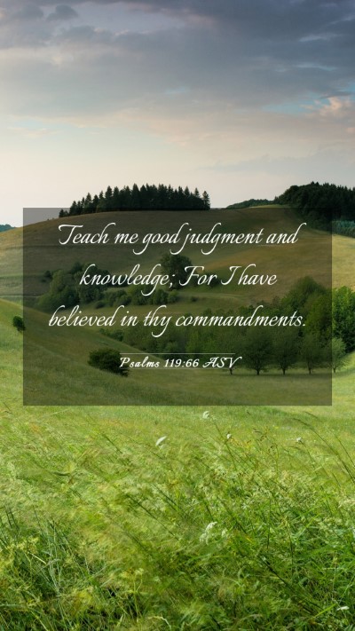 Picture 03 - Psalms 119:66 ASV Mobile Phone Wallpaper - Teach me good judgment and knowledge; For I have - Mobile Bible Verse Wallpaper
