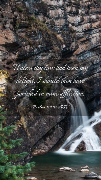 Picture 03 - Psalms 119:92 ASV Mobile Phone Wallpaper - Unless thy law had been my delight, I should then - Mobile Bible Verse Wallpaper