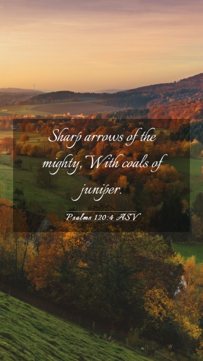 Picture 03 - Psalms 120:4 ASV Mobile Phone Wallpaper - Sharp arrows of the mighty, With coals of - Mobile Bible Verse Wallpaper