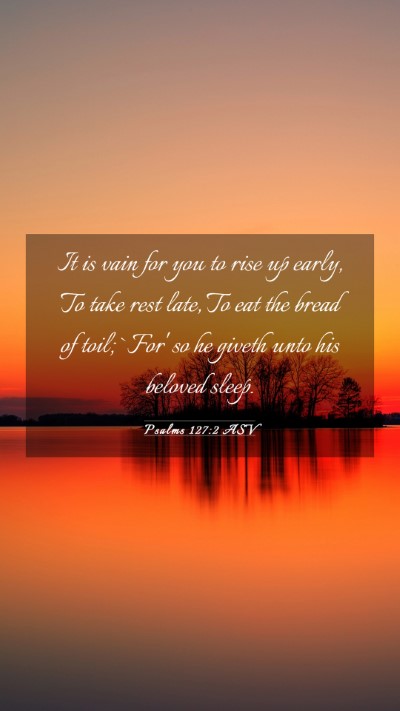 Picture 03 - Psalms 127:2 ASV Mobile Phone Wallpaper - It is vain for you to rise up early, To take rest - Mobile Bible Verse Wallpaper