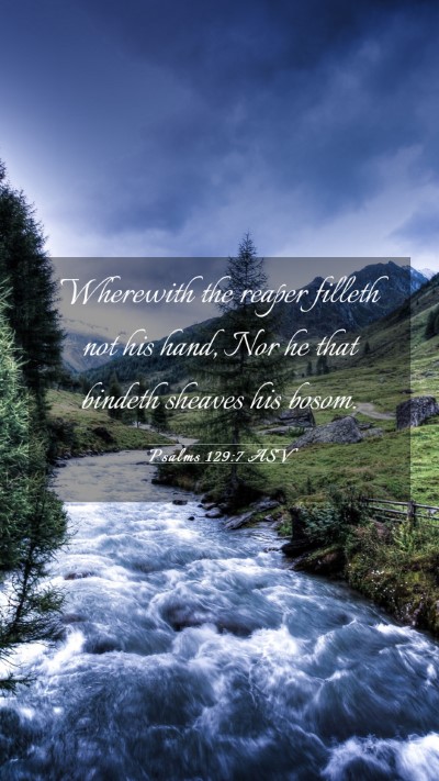 Picture 03 - Psalms 129:7 ASV Mobile Phone Wallpaper - Wherewith the reaper filleth not his hand, Nor he - Mobile Bible Verse Wallpaper