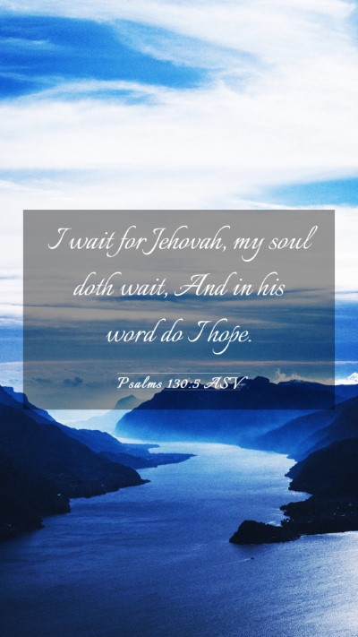 Picture 03 - Psalms 130:5 ASV Mobile Phone Wallpaper - I wait for Jehovah, my soul doth wait, And in his - Mobile Bible Verse Wallpaper