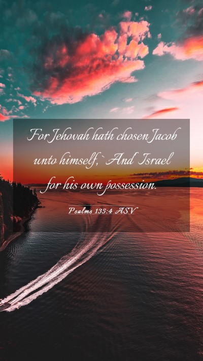 Picture 03 - Psalms 135:4 ASV Mobile Phone Wallpaper - For Jehovah hath chosen Jacob unto himself, `And' - Mobile Bible Verse Wallpaper