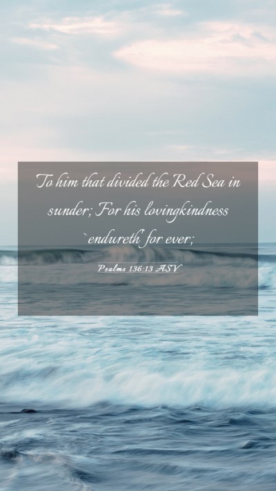 Picture 03 - Psalms 136:13 ASV Mobile Phone Wallpaper - To him that divided the Red Sea in sunder; For - Mobile Bible Verse Wallpaper