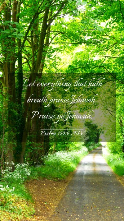 Picture 03 - Psalms 150:6 ASV Mobile Phone Wallpaper - Let everything that hath breath praise Jehovah. - Mobile Bible Verse Wallpaper