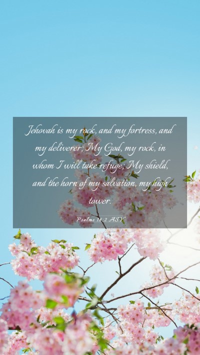 Picture 03 - Psalms 18:2 ASV Mobile Phone Wallpaper - Jehovah is my rock, and my fortress, and my - Mobile Bible Verse Wallpaper