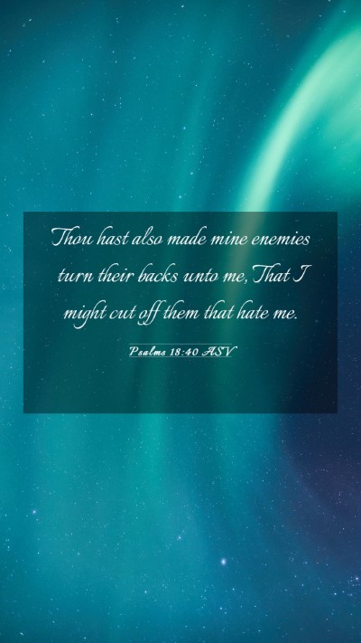 Picture 03 - Psalms 18:40 ASV Mobile Phone Wallpaper - Thou hast also made mine enemies turn their backs - Mobile Bible Verse Wallpaper