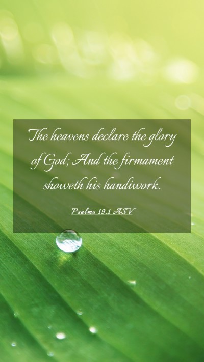 Picture 03 - Psalms 19:1 ASV Mobile Phone Wallpaper - The heavens declare the glory of God; And the - Mobile Bible Verse Wallpaper
