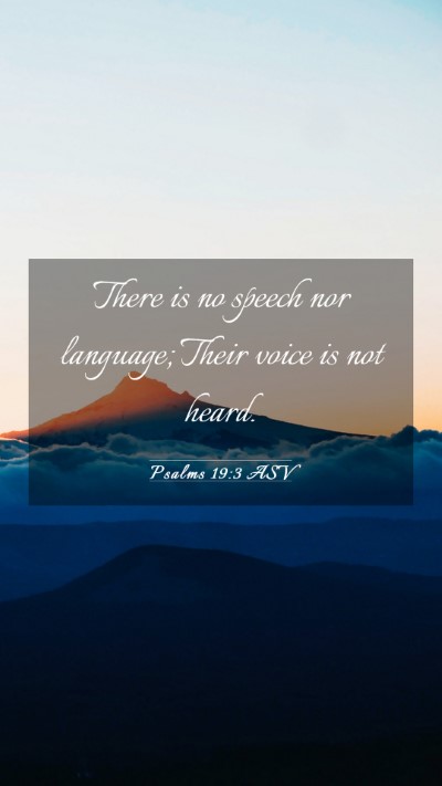 Picture 03 - Psalms 19:3 ASV Mobile Phone Wallpaper - There is no speech nor language; Their voice is - Mobile Bible Verse Wallpaper