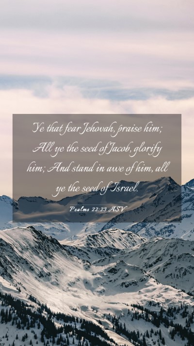 Picture 03 - Psalms 22:23 ASV Mobile Phone Wallpaper - Ye that fear Jehovah, praise him; All ye the seed - Mobile Bible Verse Wallpaper
