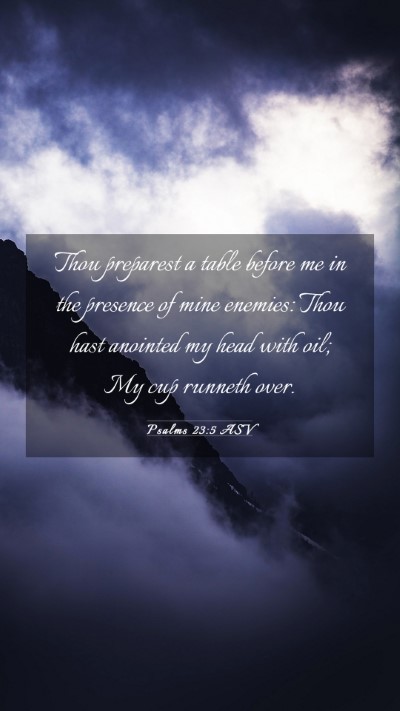 Picture 03 - Psalms 23:5 ASV Mobile Phone Wallpaper - Thou preparest a table before me in the presence - Mobile Bible Verse Wallpaper