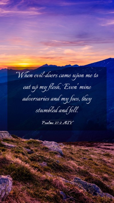Picture 03 - Psalms 27:2 ASV Mobile Phone Wallpaper - When evil-doers came upon me to eat up my flesh, - Mobile Bible Verse Wallpaper