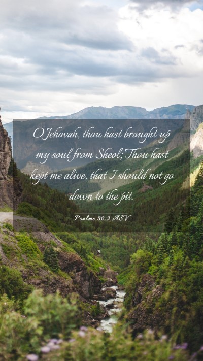 Picture 03 - Psalms 30:3 ASV Mobile Phone Wallpaper - O Jehovah, thou hast brought up my soul from - Mobile Bible Verse Wallpaper