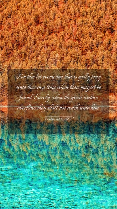 Picture 03 - Psalms 32:6 ASV Mobile Phone Wallpaper - For this let every one that is godly pray unto - Mobile Bible Verse Wallpaper