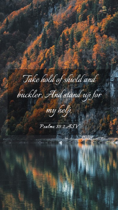Picture 03 - Psalms 35:2 ASV Mobile Phone Wallpaper - Take hold of shield and buckler, And stand up for - Mobile Bible Verse Wallpaper