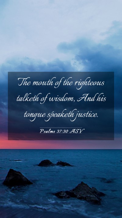 Picture 03 - Psalms 37:30 ASV Mobile Phone Wallpaper - The mouth of the righteous talketh of wisdom, And - Mobile Bible Verse Wallpaper