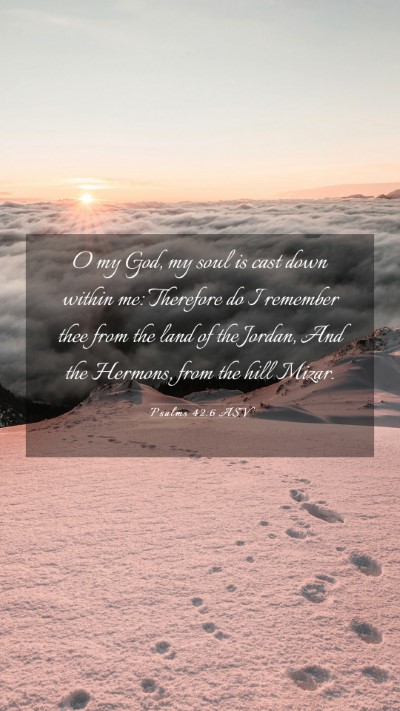 Picture 03 - Psalms 42:6 ASV Mobile Phone Wallpaper - O my God, my soul is cast down within me: - Mobile Bible Verse Wallpaper