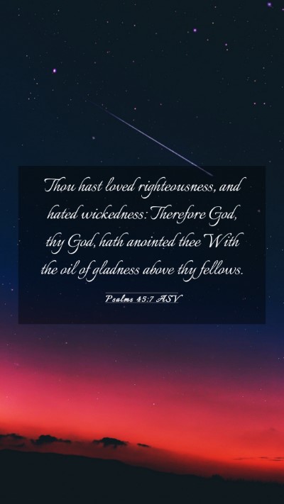 Picture 03 - Psalms 45:7 ASV Mobile Phone Wallpaper - Thou hast loved righteousness, and hated - Mobile Bible Verse Wallpaper