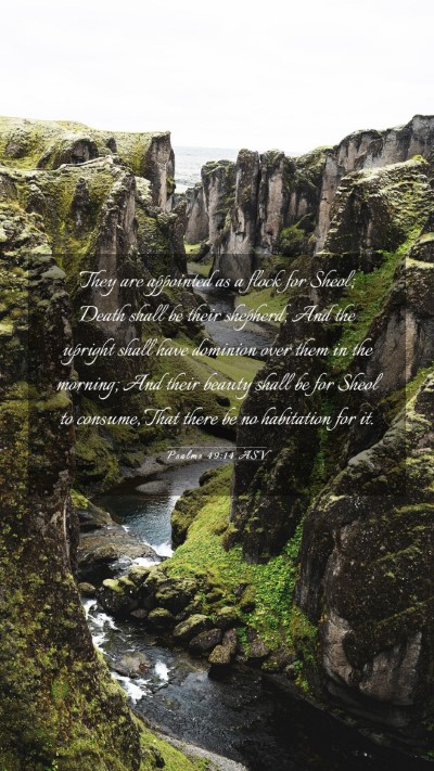 Picture 03 - Psalms 49:14 ASV Mobile Phone Wallpaper - They are appointed as a flock for Sheol; Death - Mobile Bible Verse Wallpaper