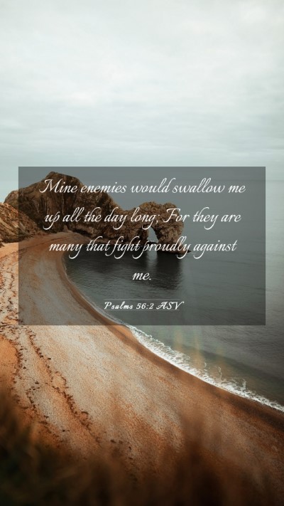 Picture 03 - Psalms 56:2 ASV Mobile Phone Wallpaper - Mine enemies would swallow me up all the day - Mobile Bible Verse Wallpaper