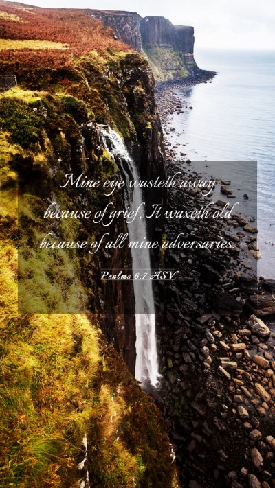 Picture 03 - Psalms 6:7 ASV Mobile Phone Wallpaper - Mine eye wasteth away because of grief; It waxeth - Mobile Bible Verse Wallpaper