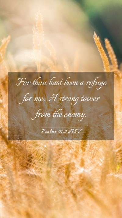 Picture 03 - Psalms 61:3 ASV Mobile Phone Wallpaper - For thou hast been a refuge for me, A strong - Mobile Bible Verse Wallpaper