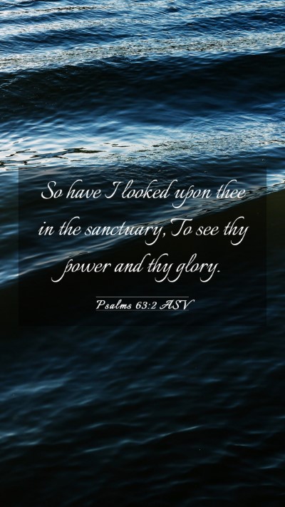 Picture 03 - Psalms 63:2 ASV Mobile Phone Wallpaper - So have I looked upon thee in the sanctuary, To - Mobile Bible Verse Wallpaper