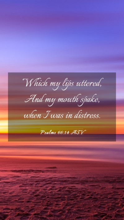 Picture 03 - Psalms 66:14 ASV Mobile Phone Wallpaper - Which my lips uttered, And my mouth spake, when I - Mobile Bible Verse Wallpaper