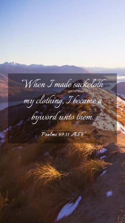 Picture 03 - Psalms 69:11 ASV Mobile Phone Wallpaper - When I made sackcloth my clothing, I became a - Mobile Bible Verse Wallpaper