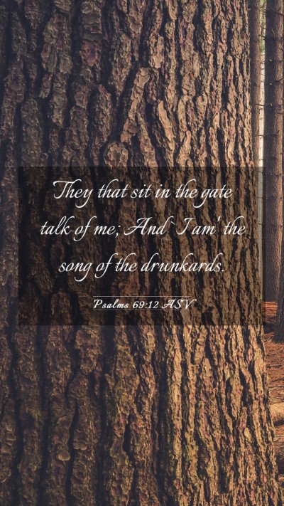Picture 03 - Psalms 69:12 ASV Mobile Phone Wallpaper - They that sit in the gate talk of me; And `I am' - Mobile Bible Verse Wallpaper