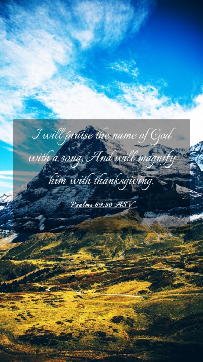Picture 03 - Psalms 69:30 ASV Mobile Phone Wallpaper - I will praise the name of God with a song, And - Mobile Bible Verse Wallpaper