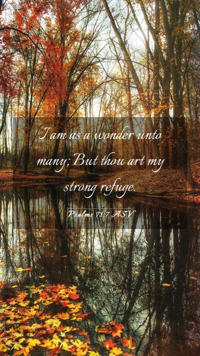 Picture 03 - Psalms 71:7 ASV Mobile Phone Wallpaper - I am as a wonder unto many; But thou art my - Mobile Bible Verse Wallpaper
