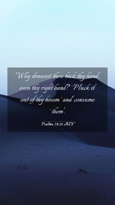 Picture 03 - Psalms 74:11 ASV Mobile Phone Wallpaper - Why drawest thou back thy hand, even thy right - Mobile Bible Verse Wallpaper